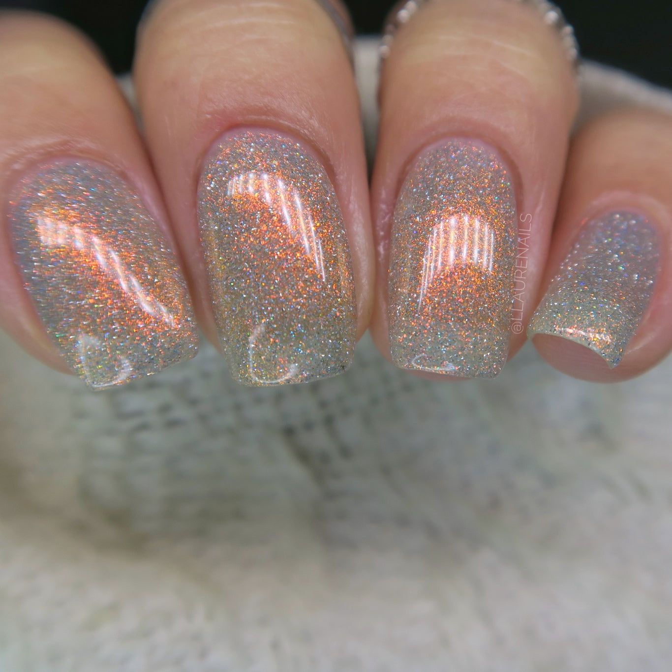 Regret Nothing - Orange Gold Shimmer - Silver Reflective Nail Polish - Glitter Nail Polish - Life is Short Collection