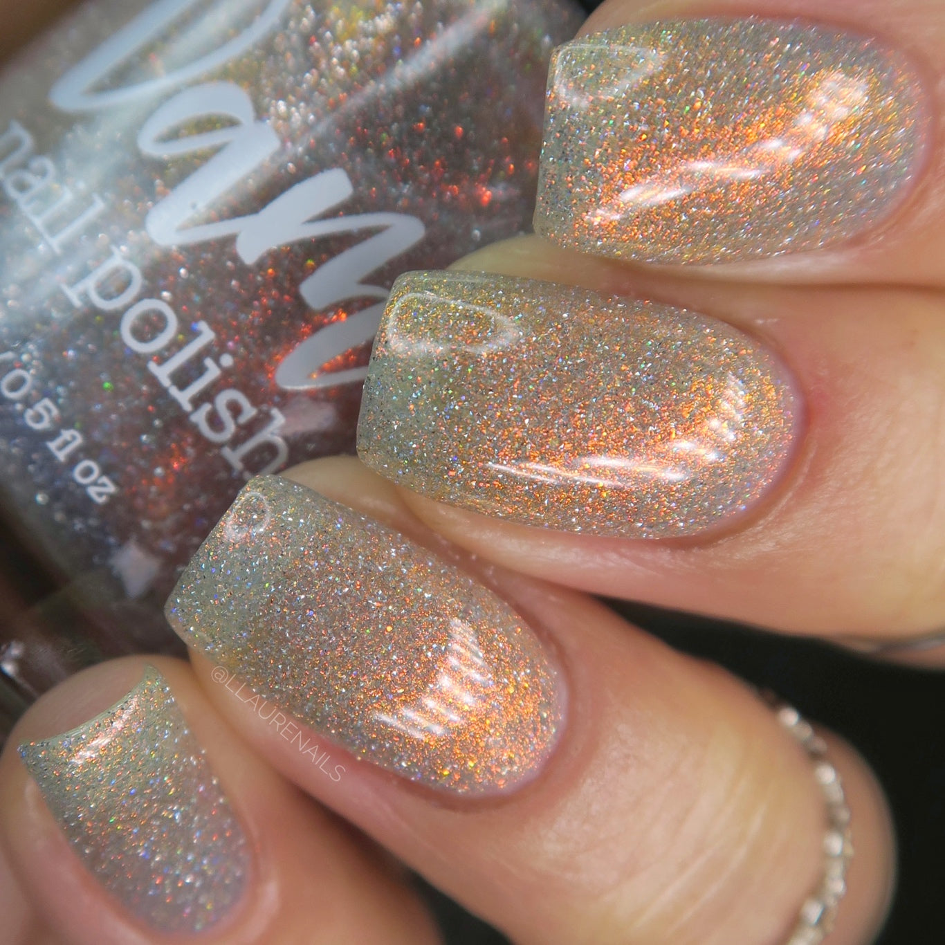 Regret Nothing - Orange Gold Shimmer - Silver Reflective Nail Polish - Glitter Nail Polish - Life is Short Collection