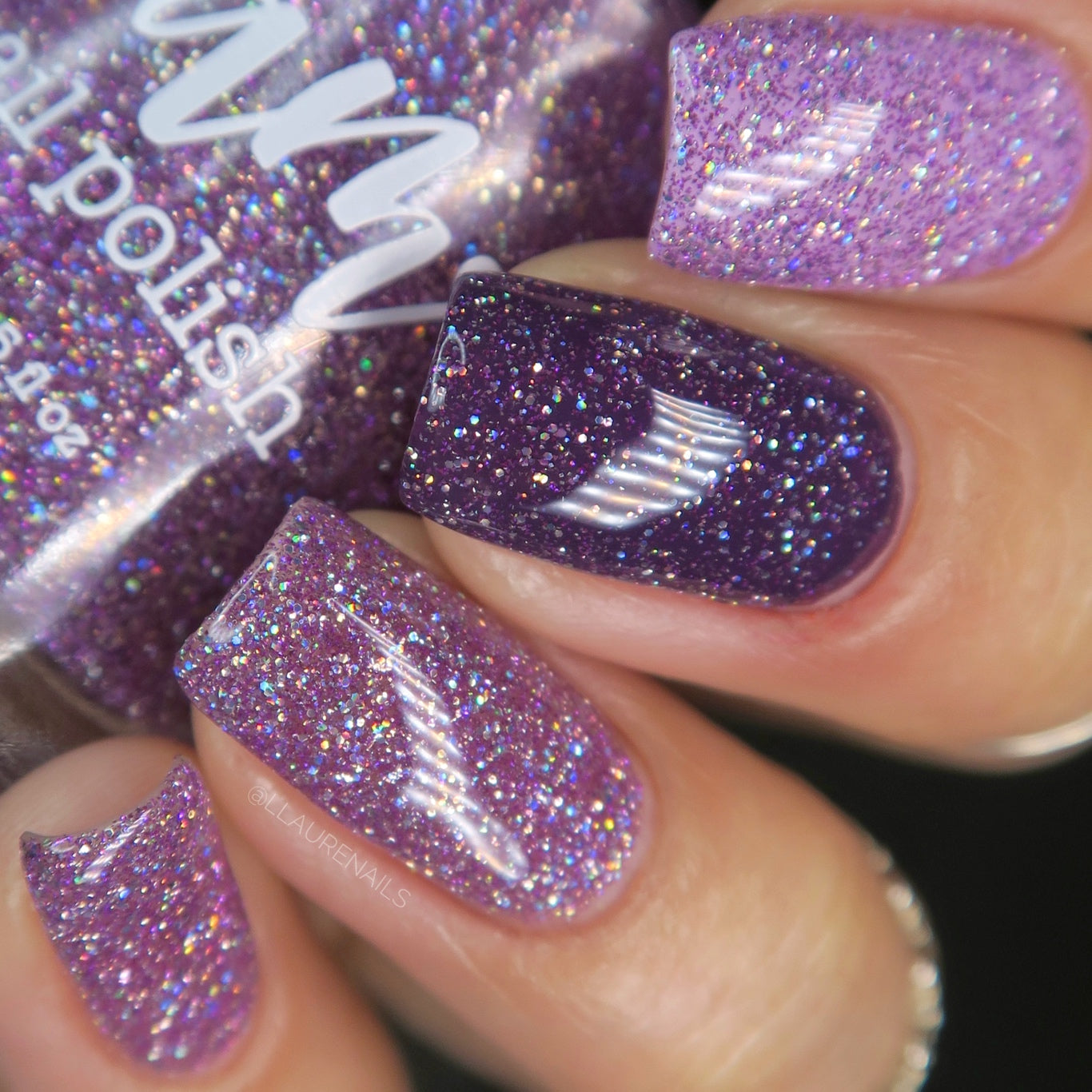 Royal Flush - Purple Reflective Glitter Nail Polish - Dam