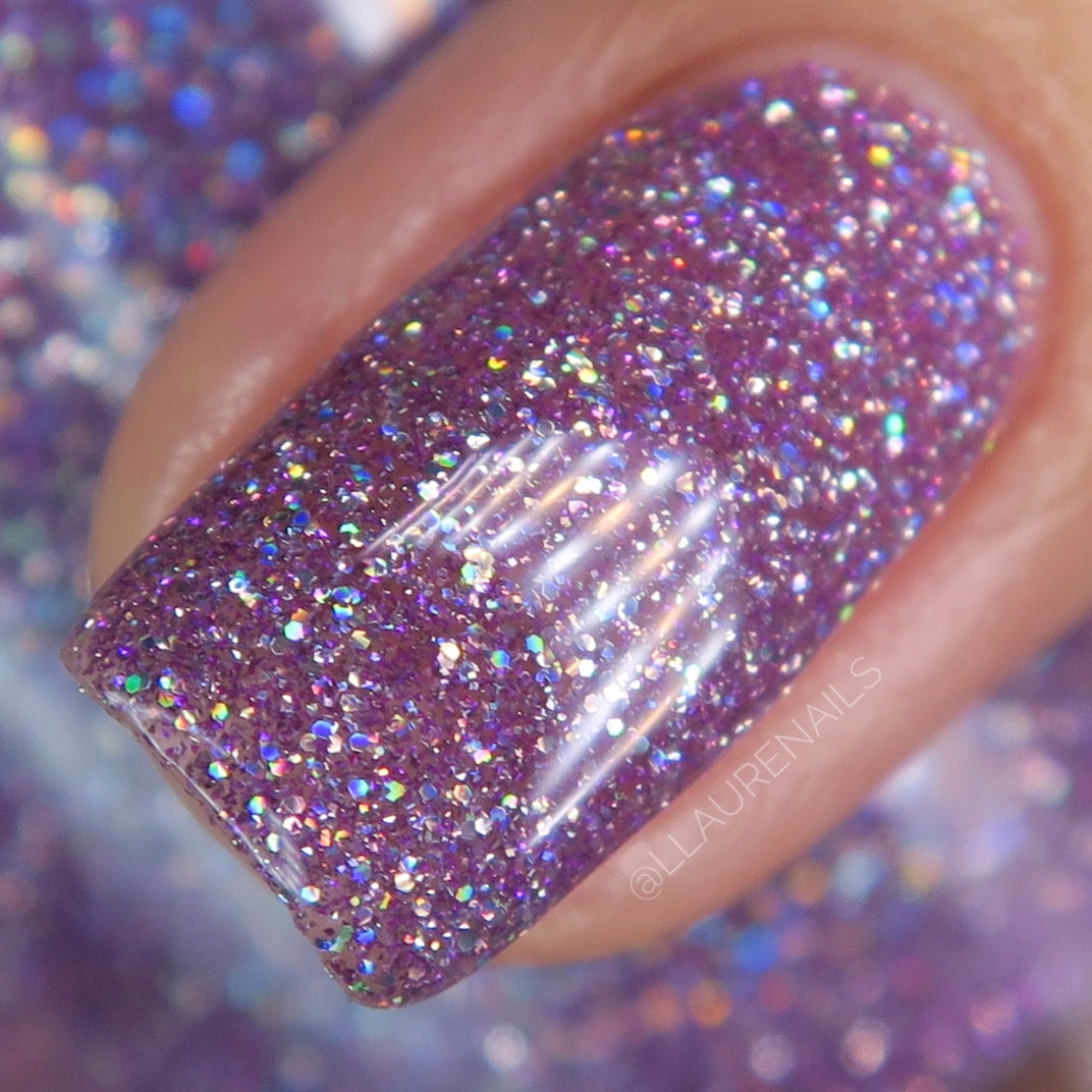 Royal Flush - Purple Reflective Glitter Nail Polish - Dam