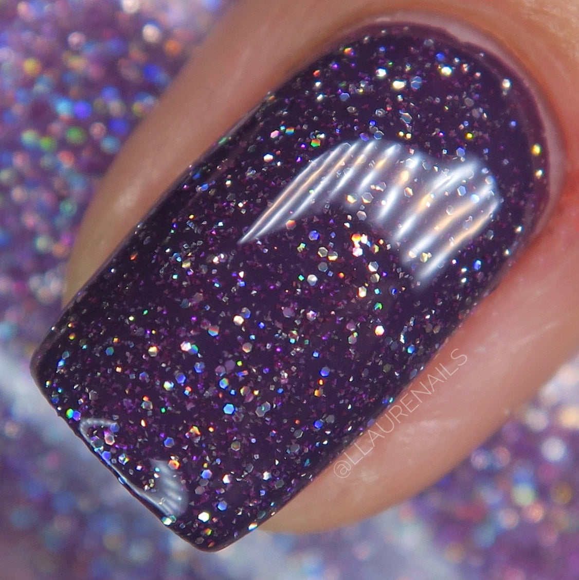 Royal Flush - Purple Reflective Glitter Nail Polish - Dam