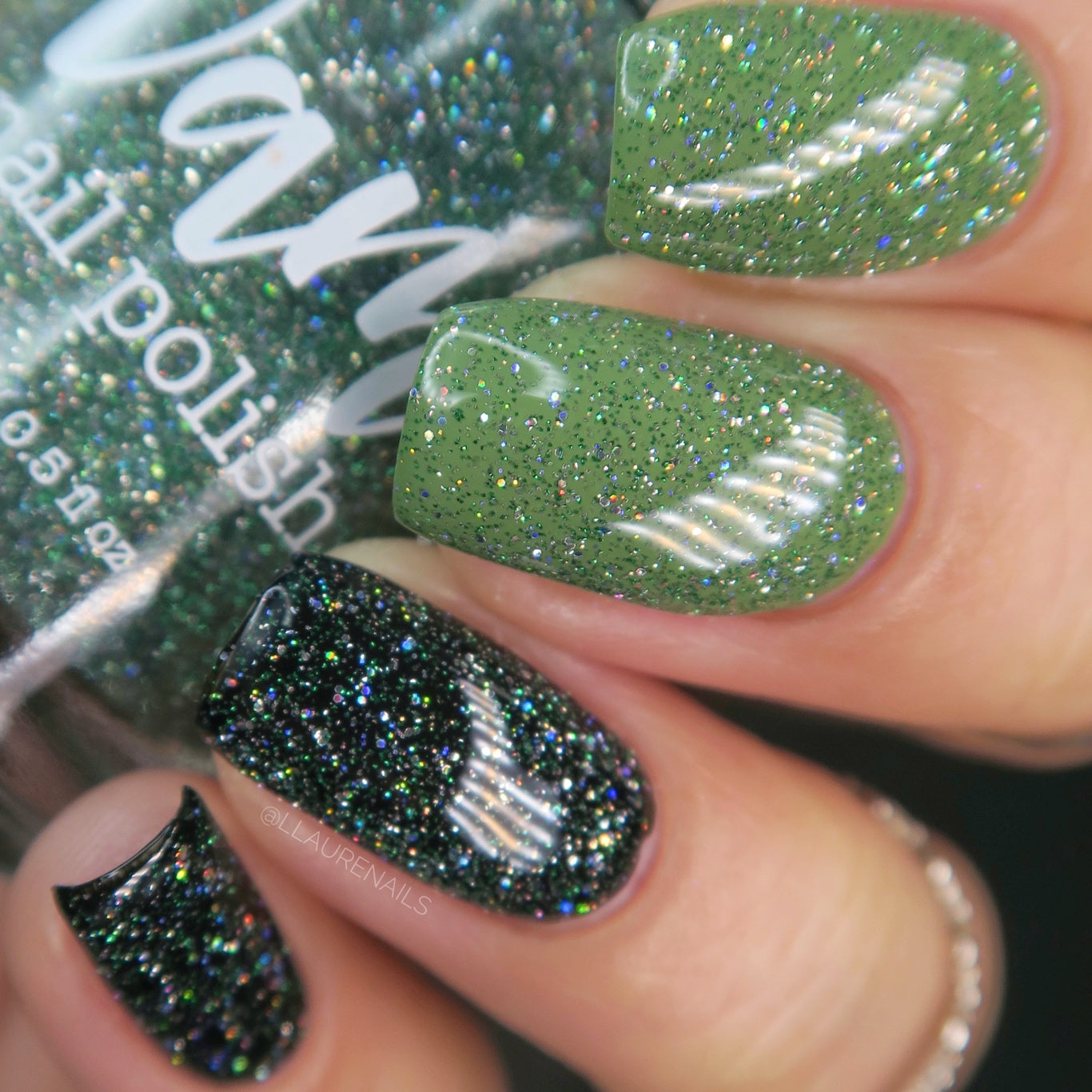 Wild Card - Green Holographic Reflective Glitter Nail Polish