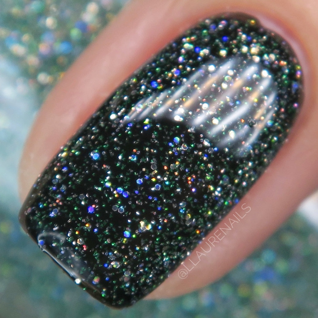 Wild Card - Green Holographic Reflective Glitter Nail Polish