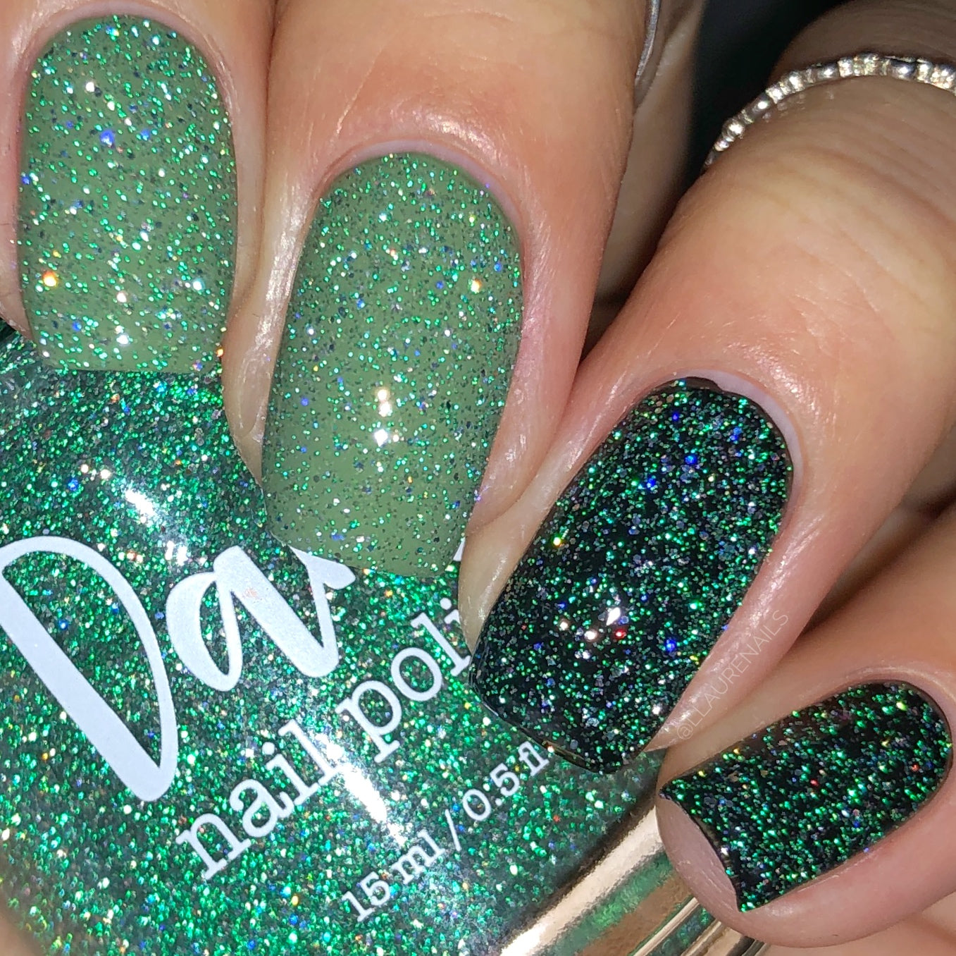 Wild Card - Green Holographic Reflective Glitter Nail Polish - Dam Nail Polish