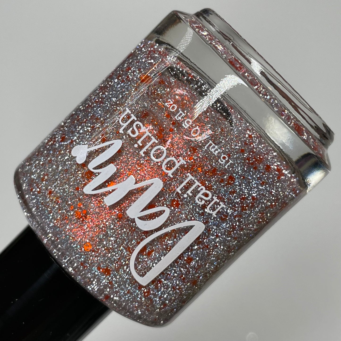 Soda Pop Lock and Drop It - Orange Silver Nail Polish - Reflective Glitter Nail Polish - Sugar Rush Collection - Dam Nail Polish