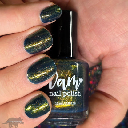 Moody Modern - Blue Nail Polish - Shimmer Nail Polish - Haute Homes Series - Dam Nail Polish