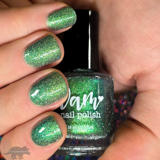 Would a Robot Say Beep Beep? - Green Nail Polish - Reflective Nail Polish - Shimmer Nail Polish - I'm Not a Robot Series