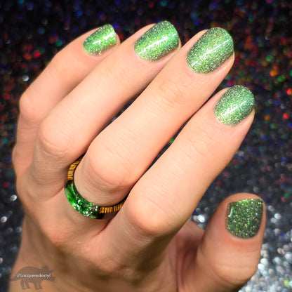 Would a Robot Say Beep Beep? - Green Nail Polish - Reflective Nail Polish - Shimmer Nail Polish - I'm Not a Robot Series