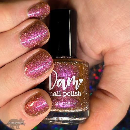 I Like Cheese but I'm Lactose - Pink Nail Polish - Reflective Nail Polish - Shimmer Nail Polish - I'm Not a Robot Series