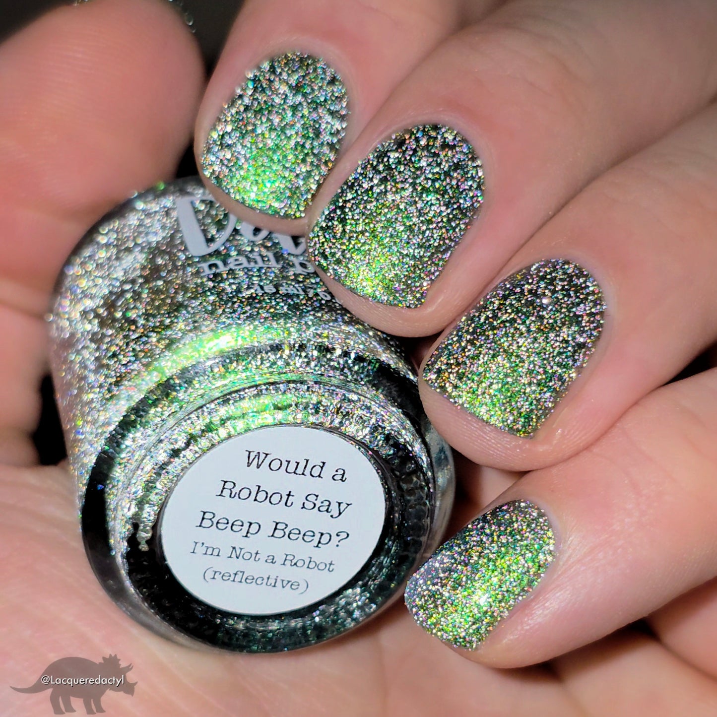 Would a Robot Say Beep Beep? - Green Nail Polish - Reflective Nail Polish - Shimmer Nail Polish - I'm Not a Robot Series
