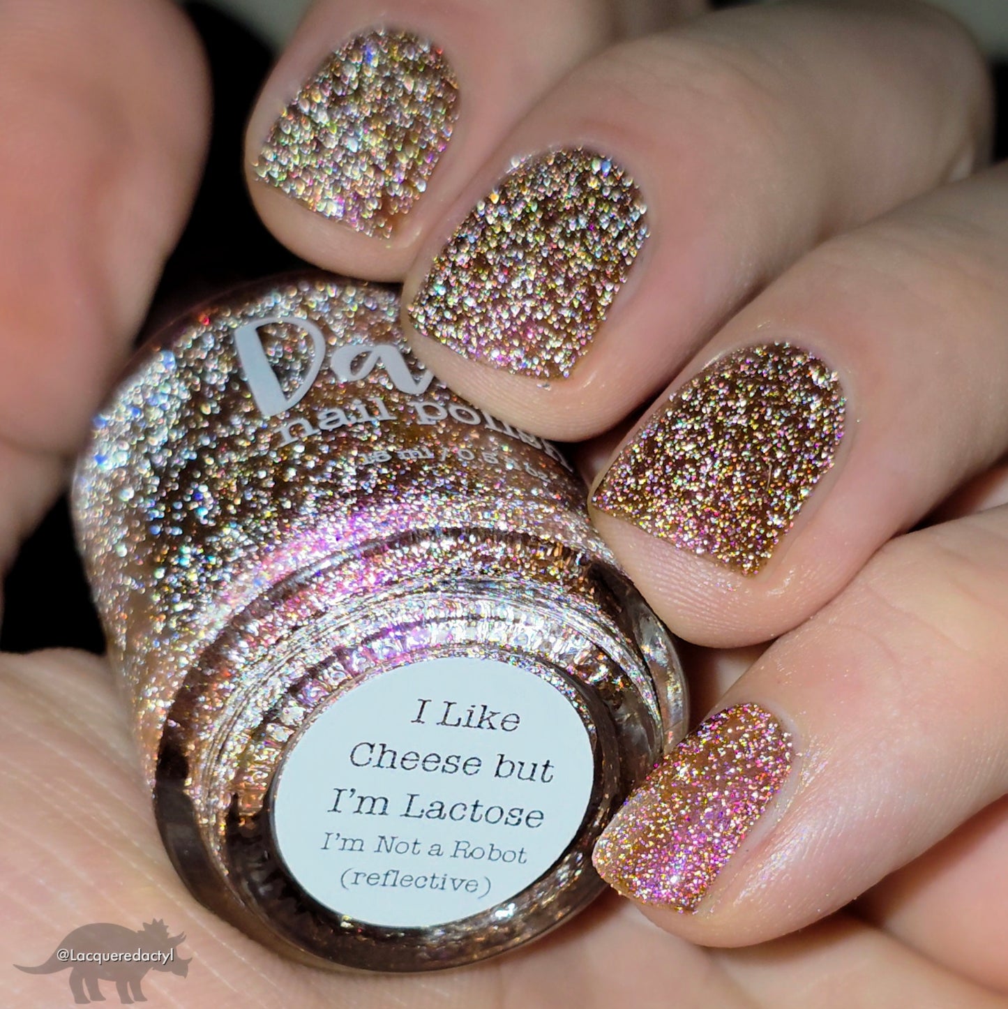 I Like Cheese but I'm Lactose - Pink Nail Polish - Reflective Nail Polish - Shimmer Nail Polish - I'm Not a Robot Series