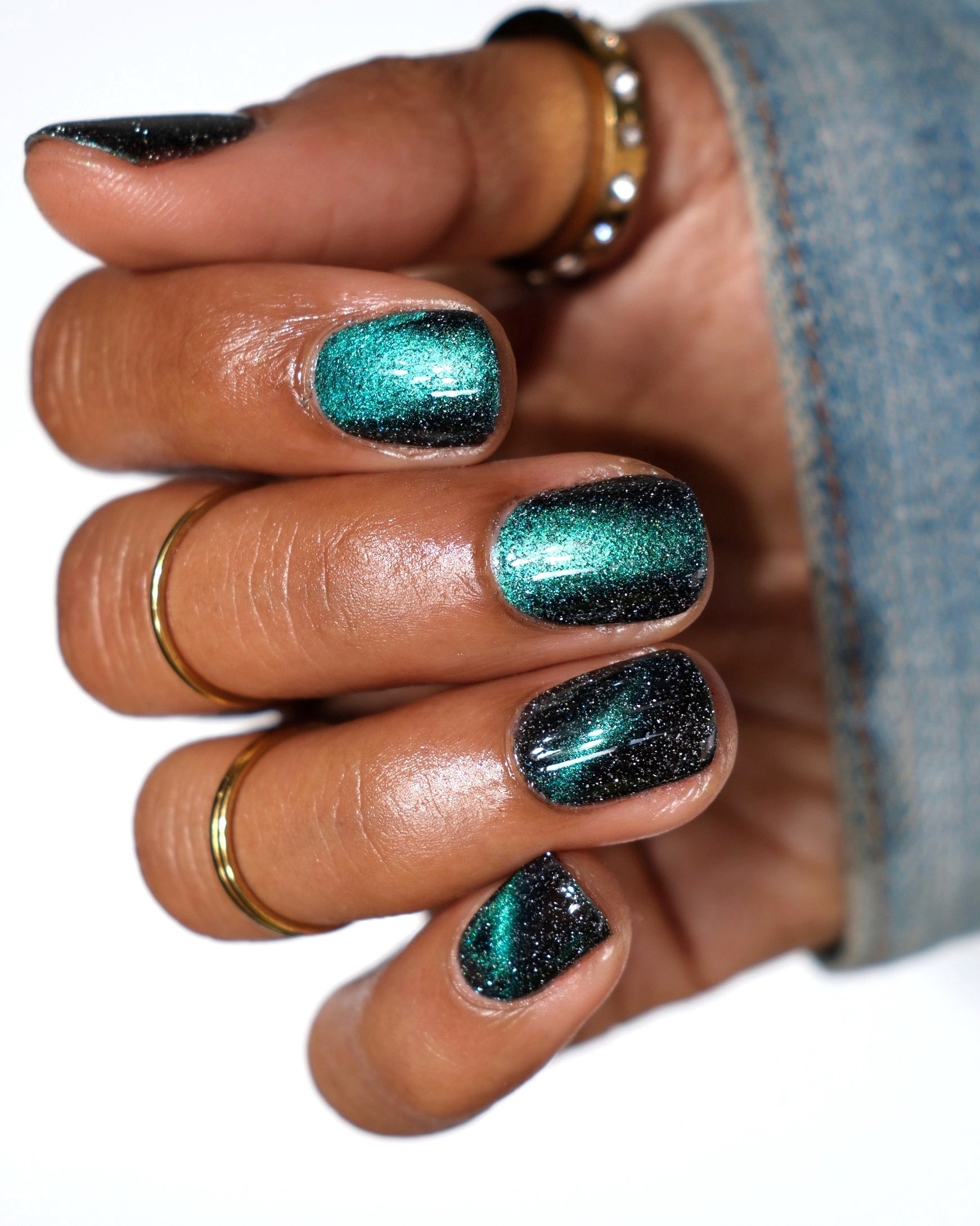 Dog - Black Magnetic Nail Polish - Green Teal Magnetic Nail Polish - Chinese Zodiac Collection - Dam Nail Polish