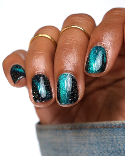 Dog - Black Magnetic Nail Polish - Green Teal Magnetic Nail Polish - Chinese Zodiac Collection - Dam Nail Polish