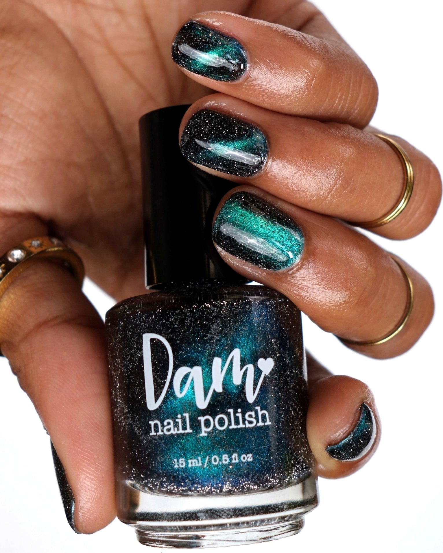 Dog - Black Magnetic Nail Polish - Green Teal Magnetic Nail Polish - Chinese Zodiac Collection - Dam Nail Polish