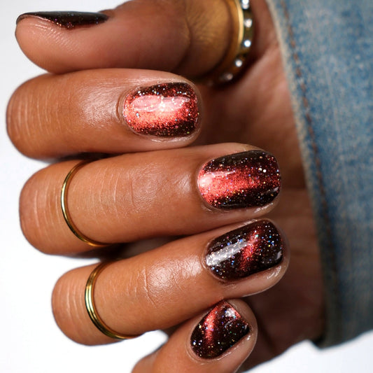 Rooster - Black Magnetic Nail Polish - Red Orange Magnetic Nail Polish - Chinese Zodiac Collection