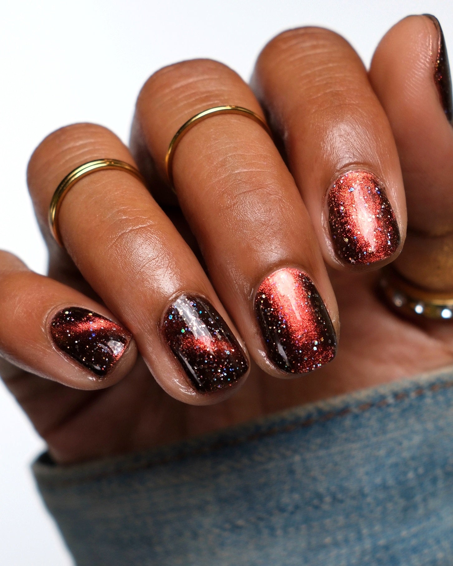 Rooster - Black Magnetic Nail Polish - Red Orange Magnetic Nail Polish - Chinese Zodiac Collection - Dam Nail Polish