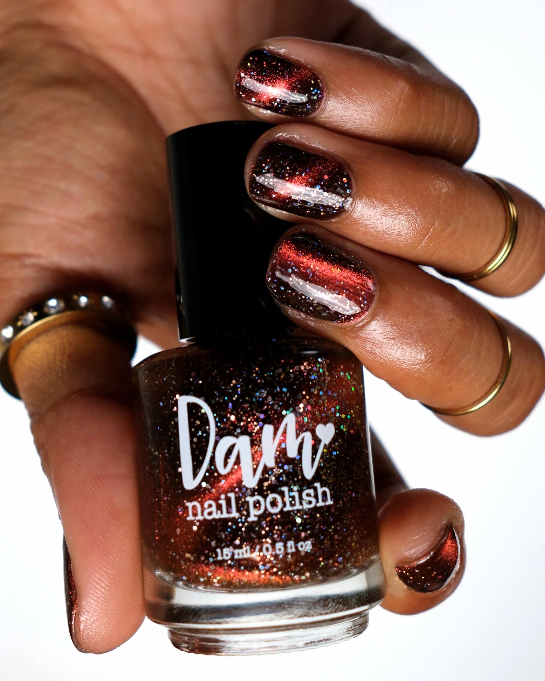 Rooster - Black Magnetic Nail Polish - Red Orange Magnetic Nail Polish - Chinese Zodiac Collection - Dam Nail Polish