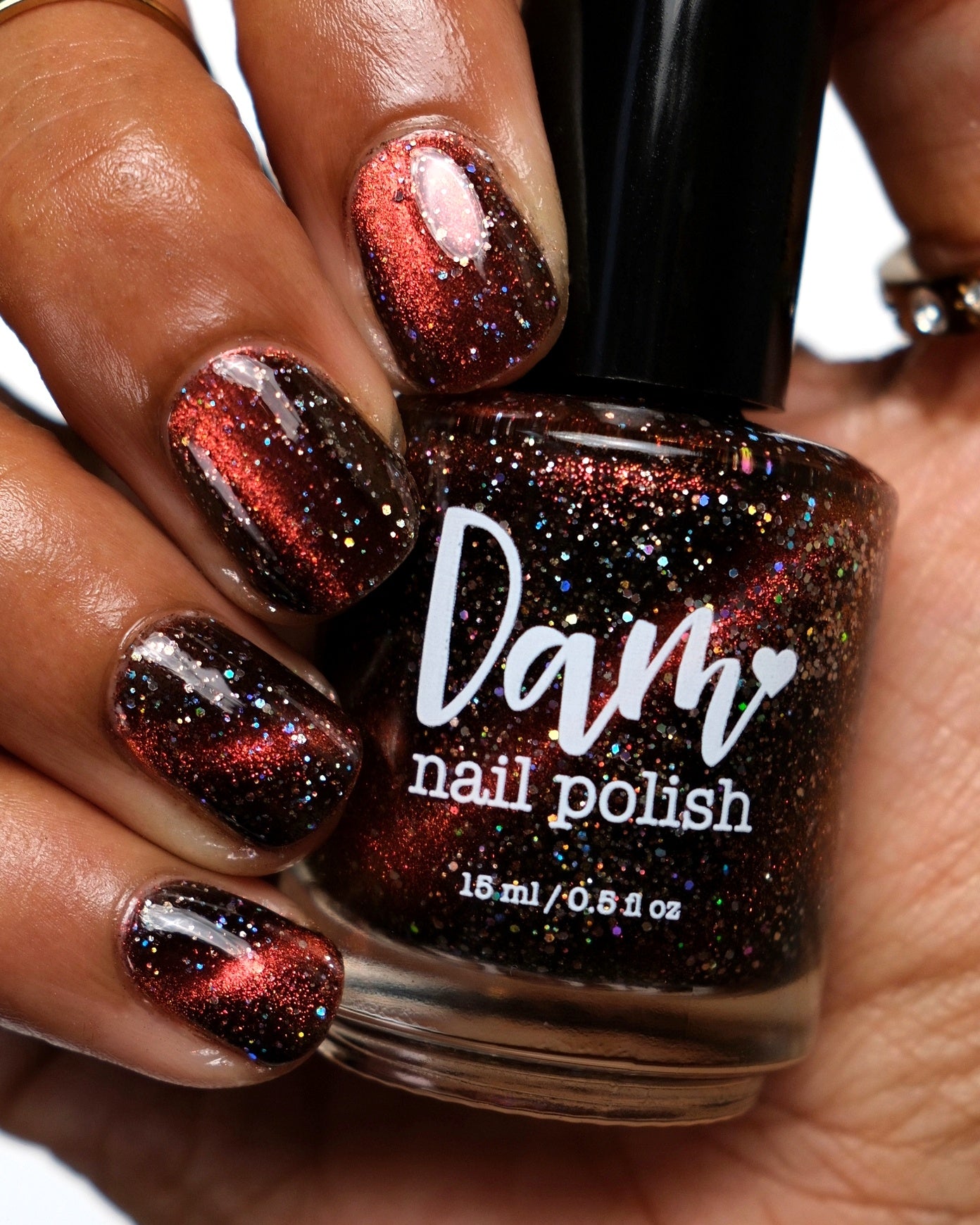 Rooster - Black Magnetic Nail Polish - Red Orange Magnetic Nail Polish - Chinese Zodiac Collection - Dam Nail Polish