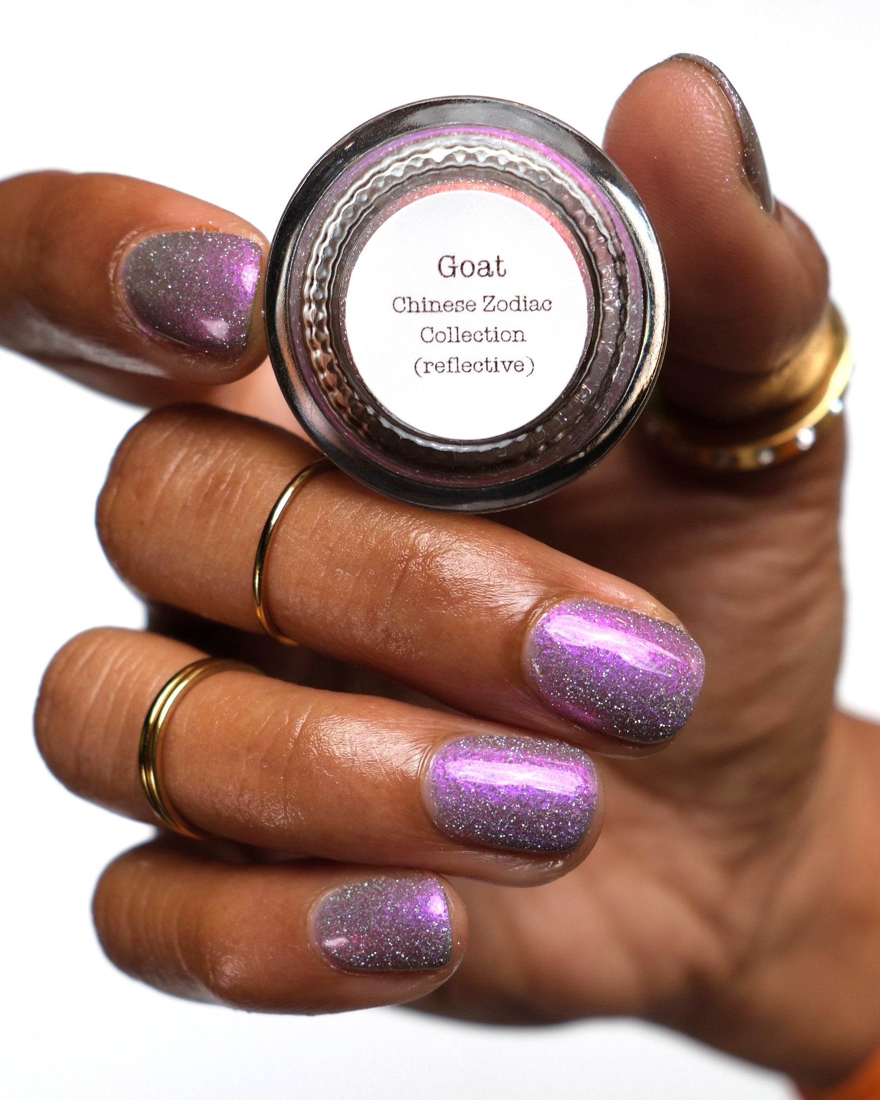 Goat - Gray Reflective Nail Polish - Purple Reflective Nail Polish - Chinese Zodiac Collection - Dam Nail Polish