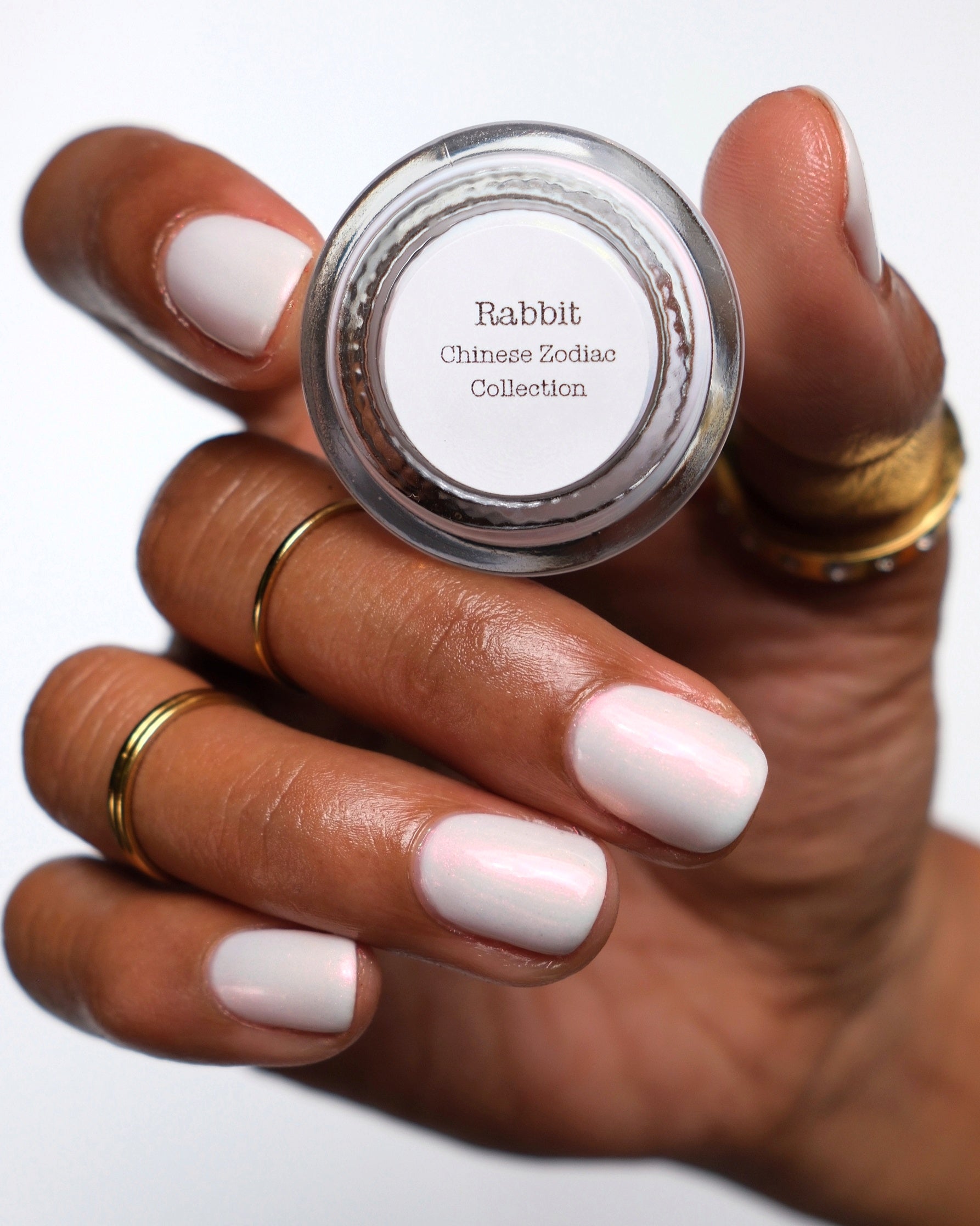 Rabbit - White Shimmer Nail Polish - Chinese Zodiac Collection - Dam Nail Polish