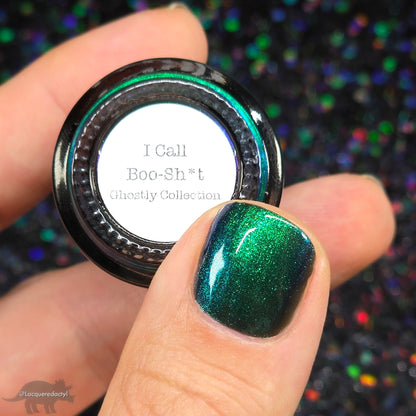 I Call Boo-sh*t - Black Nail Polish - Shimmer Nail Polish - Ghostly Collection - Halloween 2025 - Dam Nail Polish