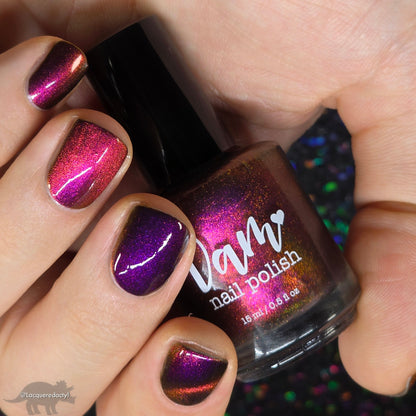 BLOODY MARY x3 - Black Nail Polish - Magnetic Nail Polish - Shimmer Nail Polish - Ghostly Collection - Halloween 2025 - Dam Nail Polish