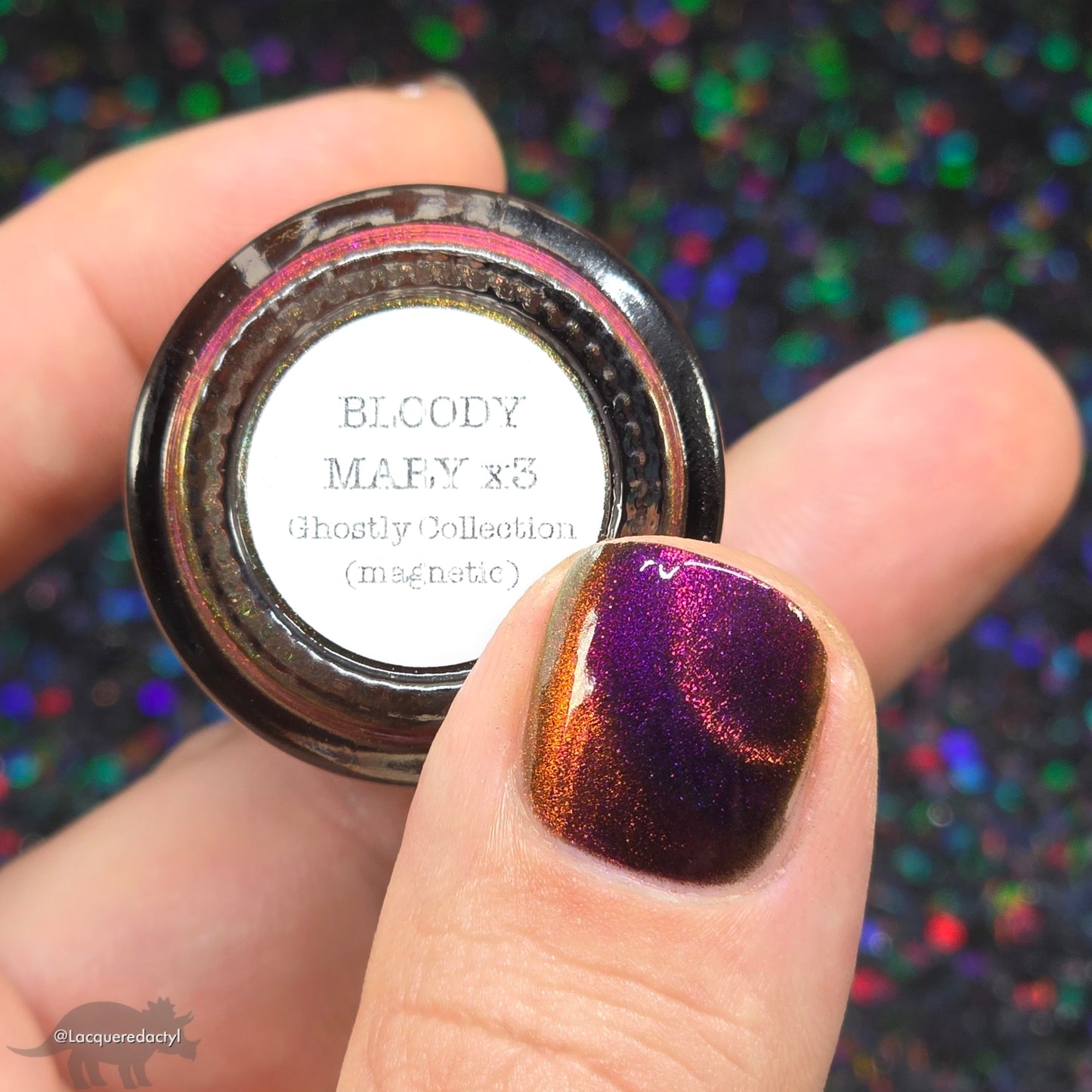 BLOODY MARY x3 - Black Nail Polish - Magnetic Nail Polish - Shimmer Nail Polish - Ghostly Collection - Halloween 2025 - Dam Nail Polish