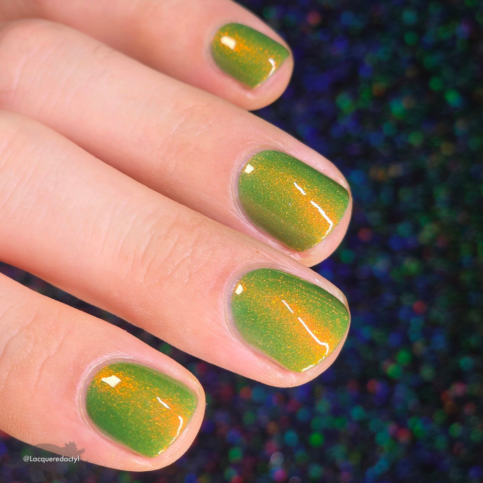 Whatever This Is, Yes. - Green Shimmer Nail Polish - Glow in the Dark Nail Polish - Prugly Polish Pals Facebook Group Custom 2025 - Dam Nail Polish