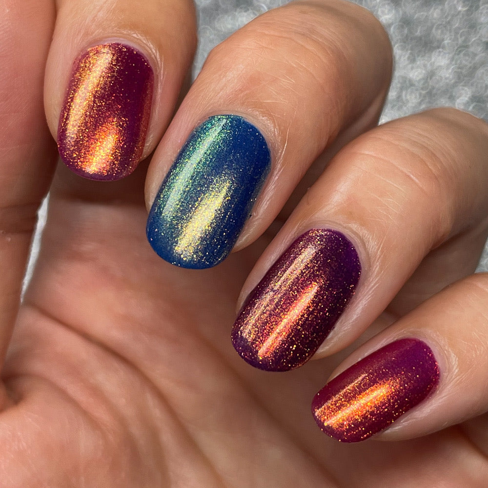 Carnival - Blue Nail Polish - Shimmer Nail Polish - Celebraciones en España Trio
