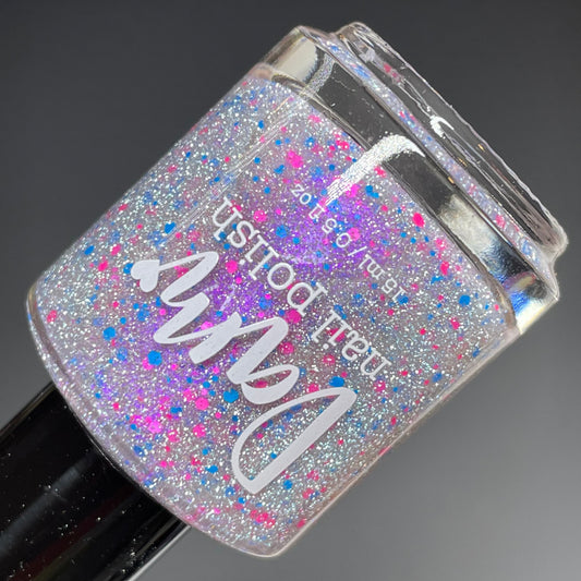 Just Squidding Around - Purple Silver Nail Polish - Reflective Glitter Nail Polish - Squids Fly High Sibling - Dam Nail Polish