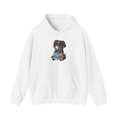Snickers the Polish Loving Puppy -  Cute Dog Lover Sweatshirt - Unisex Heavy Blend™ Hooded Sweatshirt - Dam Nail Polish