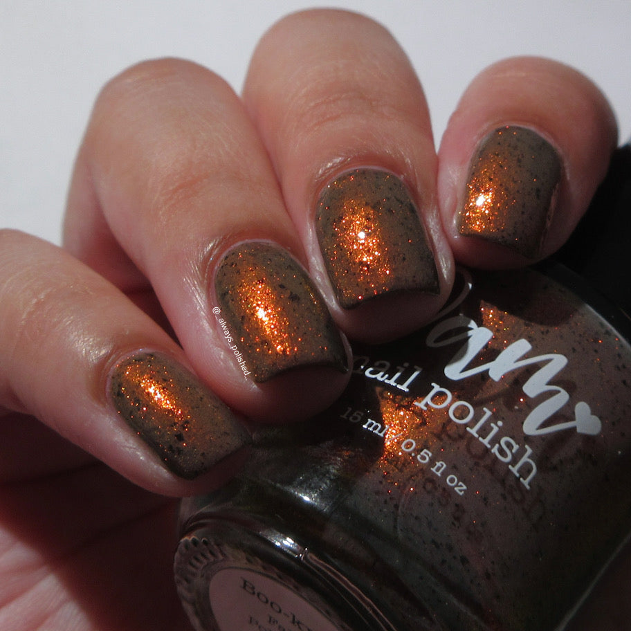 COMING SOON 10/9: Boo-kworm - Gray Nail Polish - Shimmer Nail Polish - Crelly Nail Polish - Falloween Polish Lovers Facebook Group Exclusive 2026