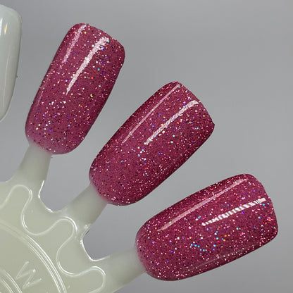 Strawberry Compote - Pink Nail Polish - Reflective Glitter Nail Polish - Jams & Jellies Collection - Dam Nail Polish