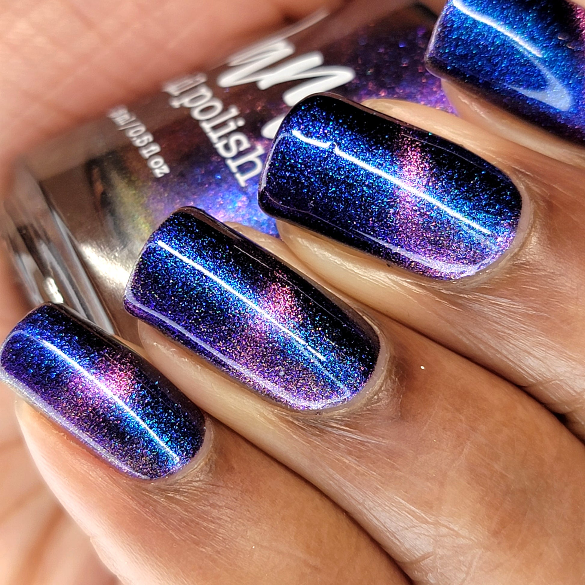 Quantum Quest - Shifting Multichrome Magnetic Nail Polish - Shifts Blue and Purple - Into the Multiverse Collection - Dam Nail Polish