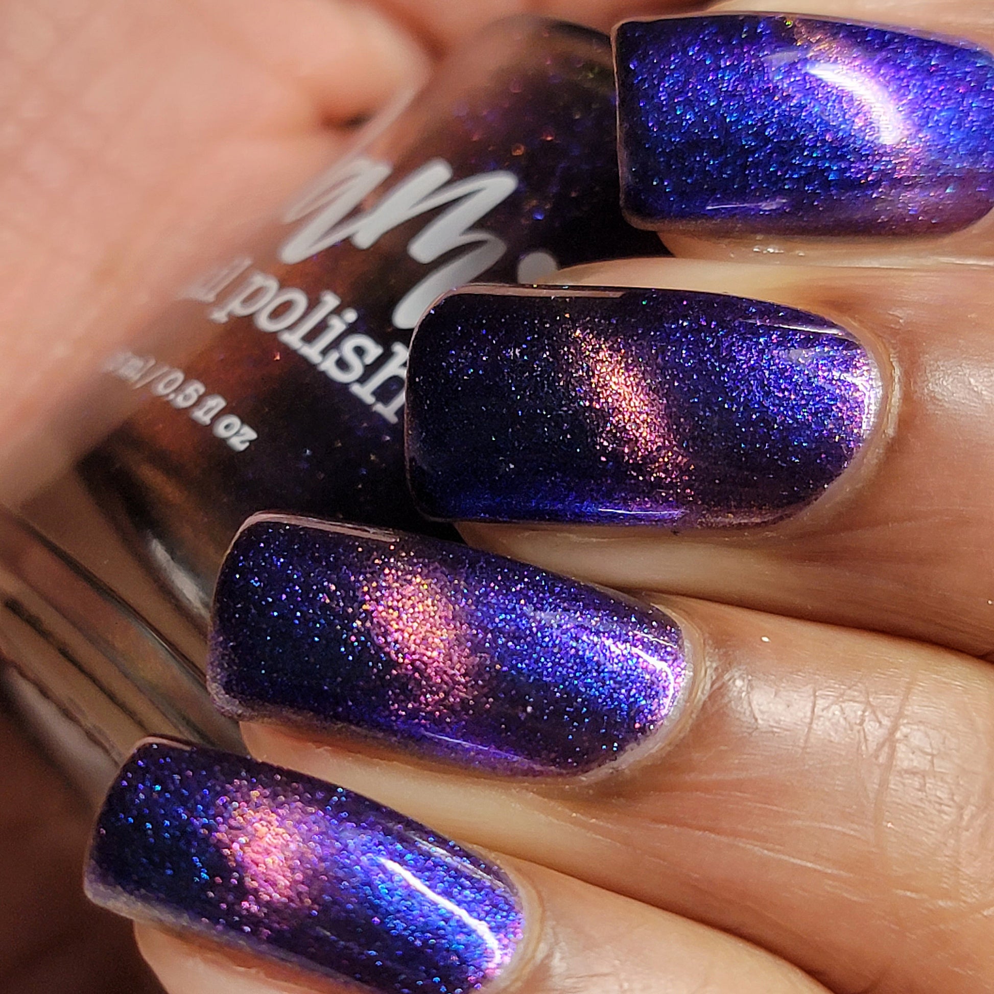 Quantum Quest - Shifting Multichrome Magnetic Nail Polish - Shifts Blue and Purple - Into the Multiverse Collection - Dam Nail Polish