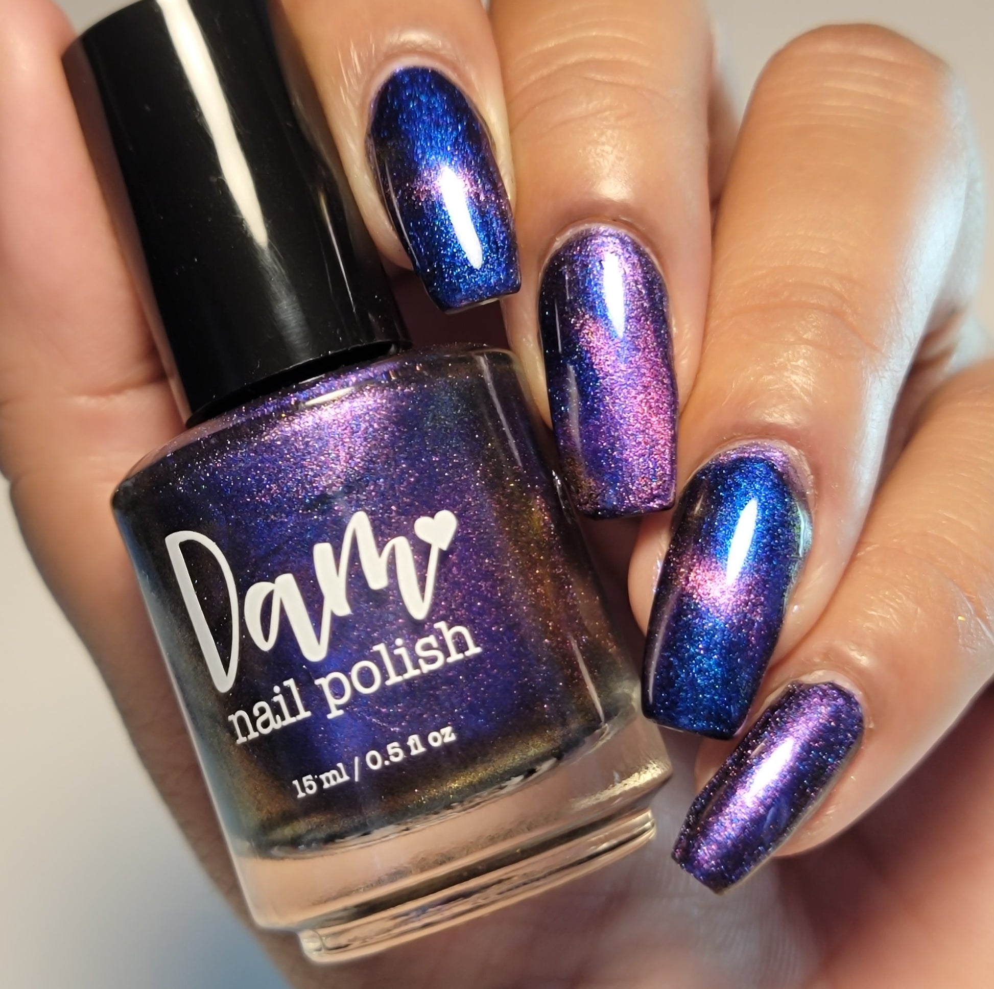 Quantum Quest - Shifting Multichrome Magnetic Nail Polish - Shifts Blue and Purple - Into the Multiverse Collection - Dam Nail Polish