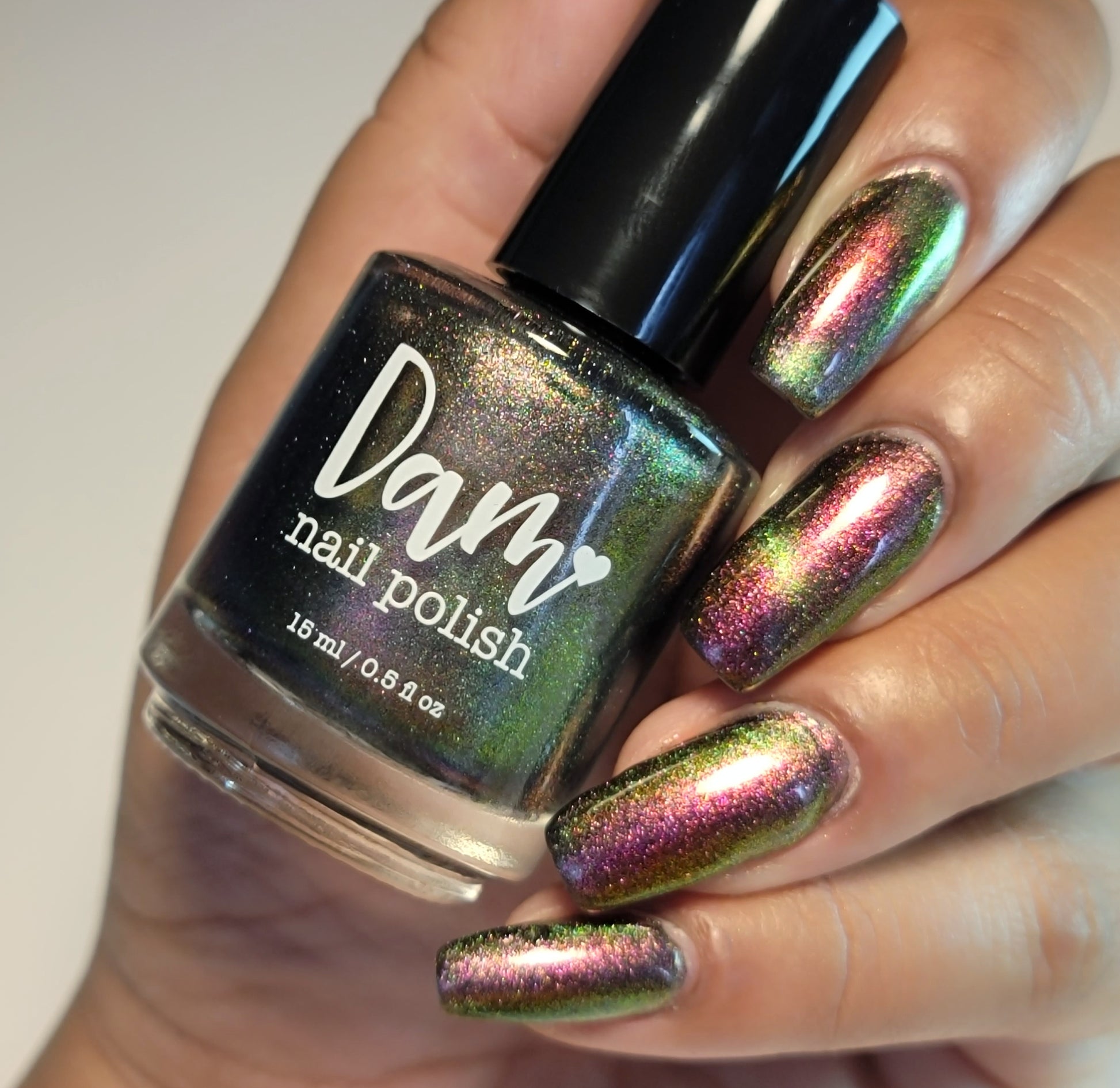 Omniverse Odyssey - Shifting Multichrome Magnetic Nail Polish - Shifts Pink, Bronze, and Green - Into the Multiverse Collection - Dam Nail Polish