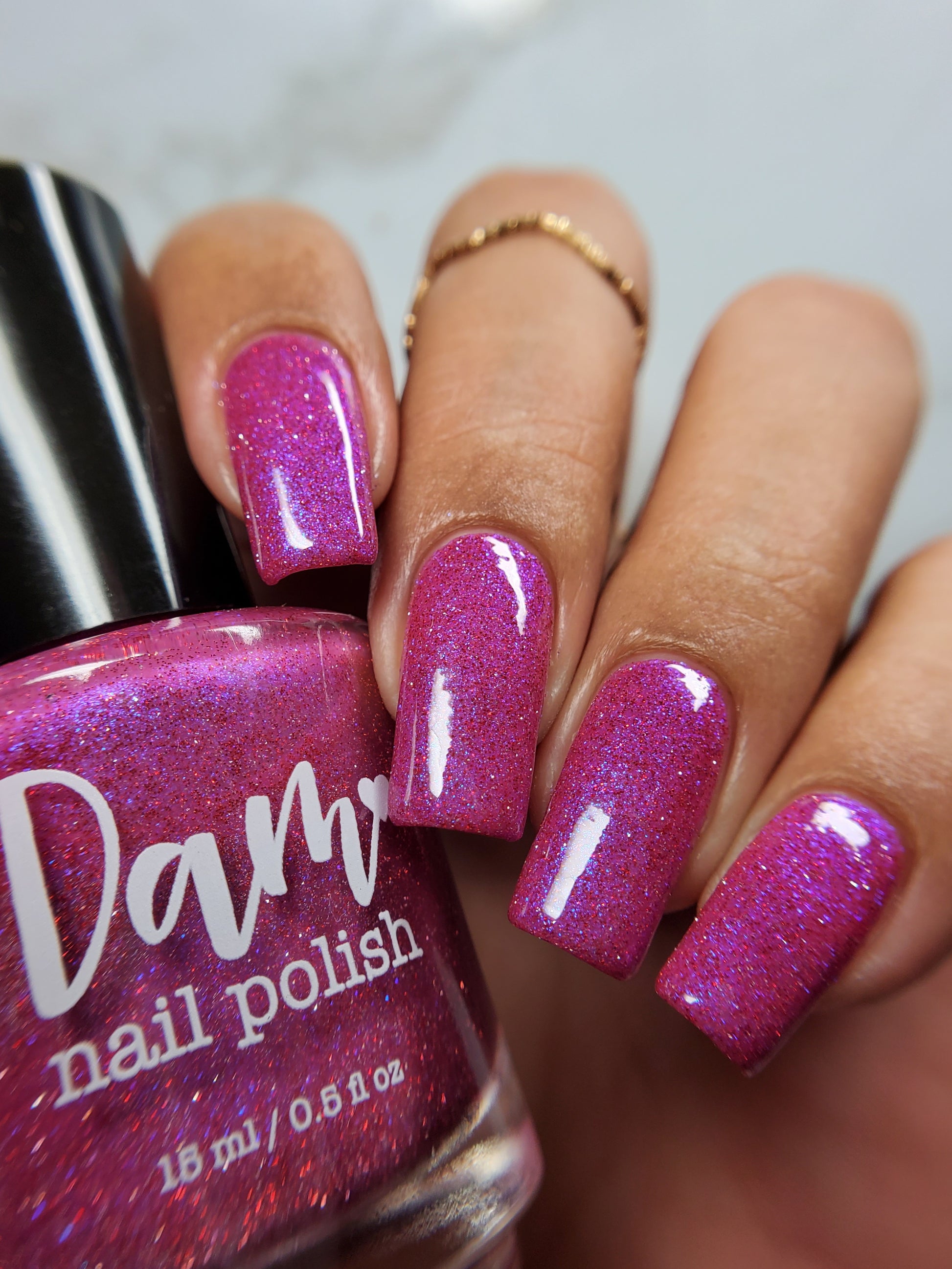 The Windy City - Pink Reflective Nail Polish - Glitter Nail Polish - PBE Exclusive - Dam Nail Polish