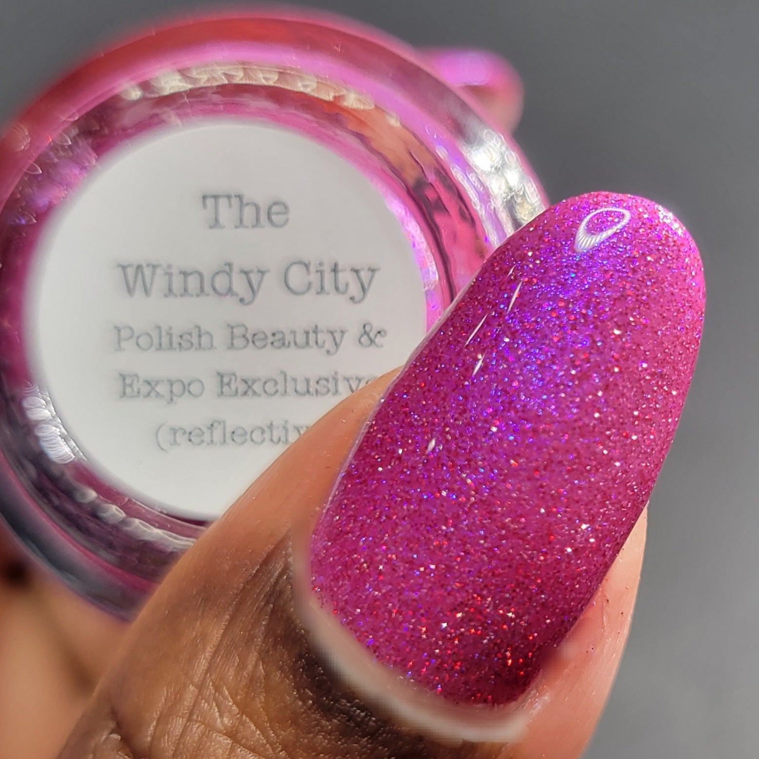 The Windy City - Pink Reflective Nail Polish - Glitter Nail Polish - PBE Exclusive - Dam Nail Polish