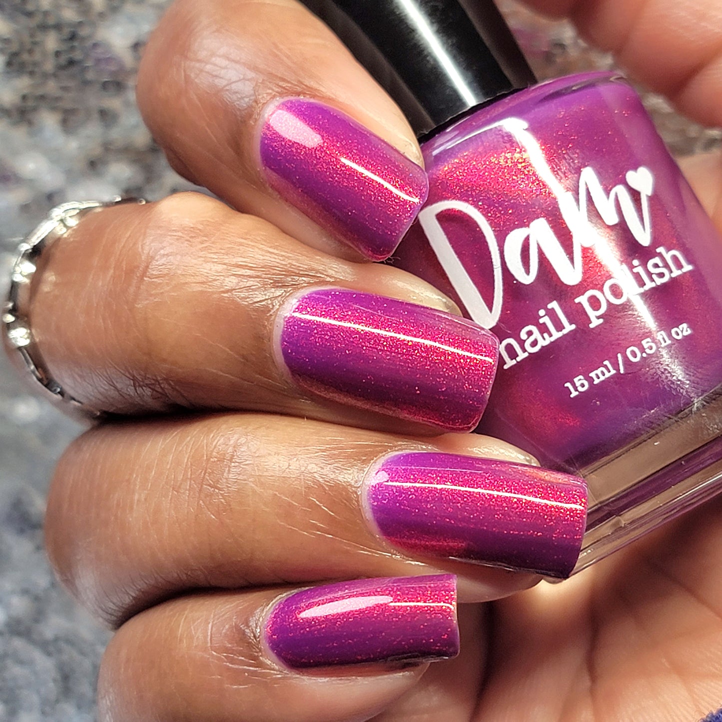 Dark Eyes Blossom - Purple Nail Polish - Shimmer Nail Polish - SHIMMAHS Facebook Custom - Dam Nail Polish