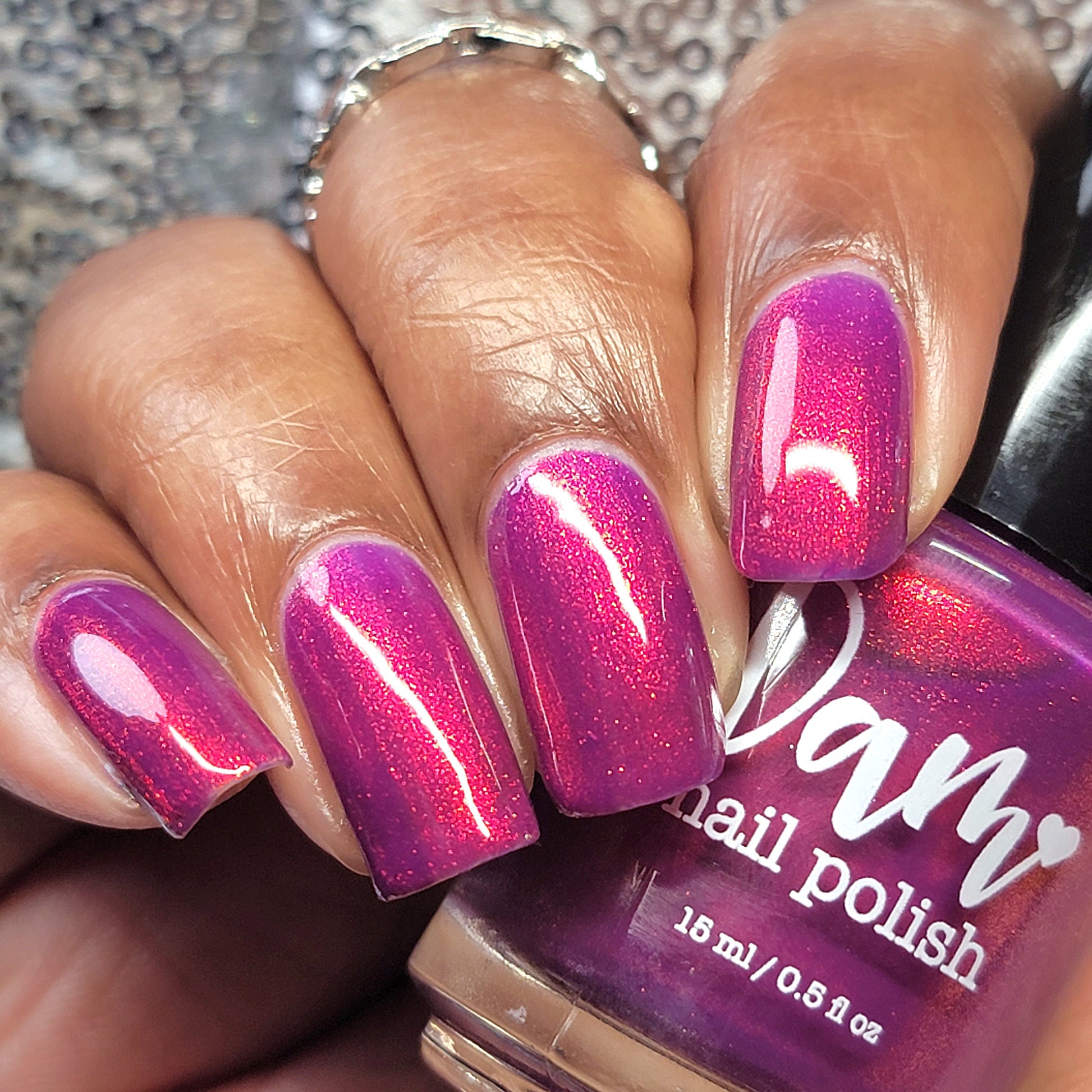 Dark Eyes Blossom - Purple Nail Polish - Shimmer Nail Polish - SHIMMAHS Facebook Custom - Dam Nail Polish