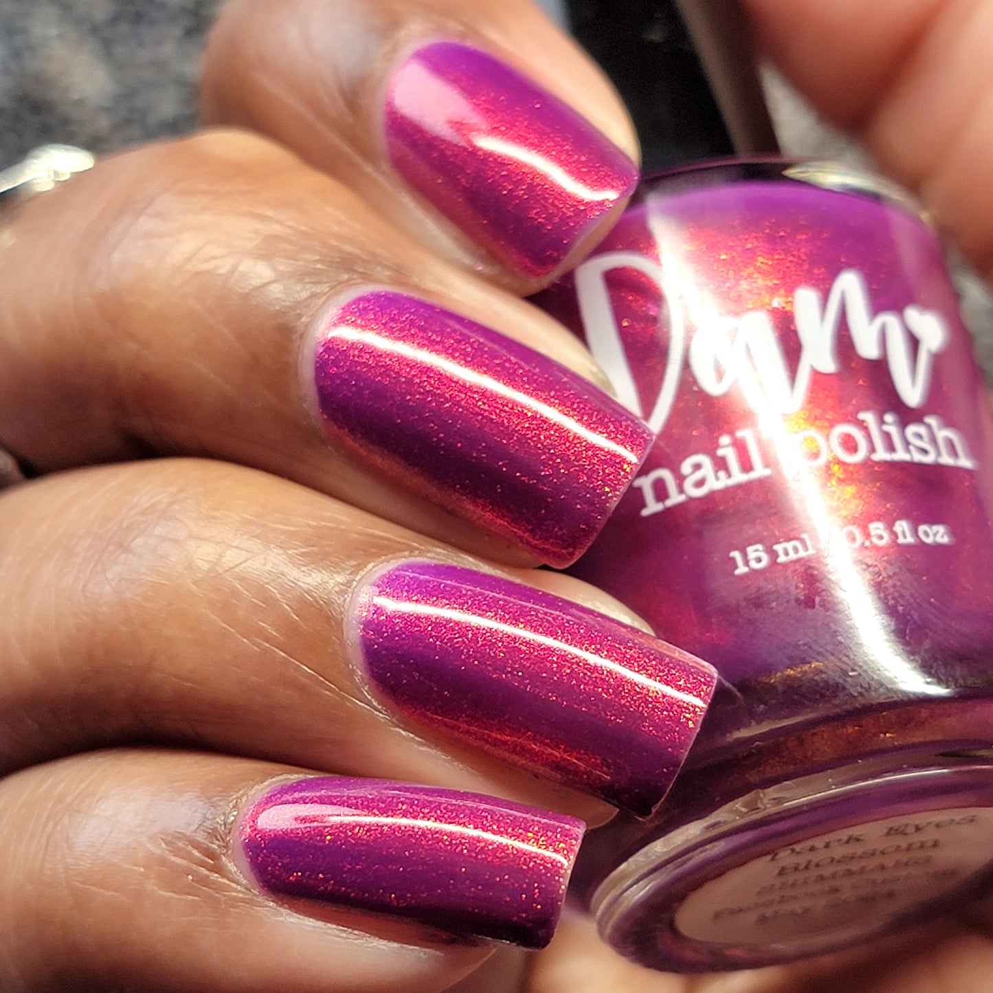 Dark Eyes Blossom - Purple Nail Polish - Shimmer Nail Polish - SHIMMAHS Facebook Custom - Dam Nail Polish