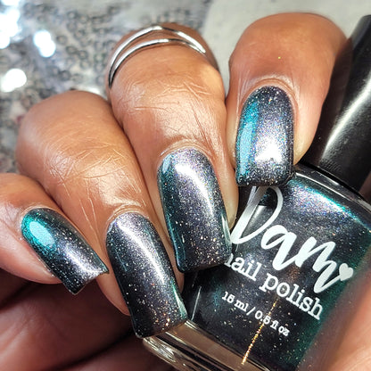 Chuck - Black Shimmer Nail Polish - Survivor Series - Dam Nail Polish