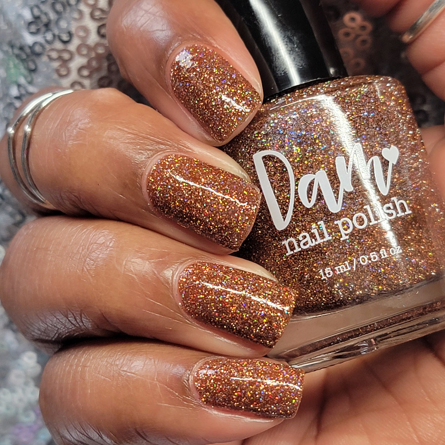 The Stakes Are Deadly - Burnt Orange Reflective Glitter Nail Polish - Bitten Collection - Dam Nail Polish