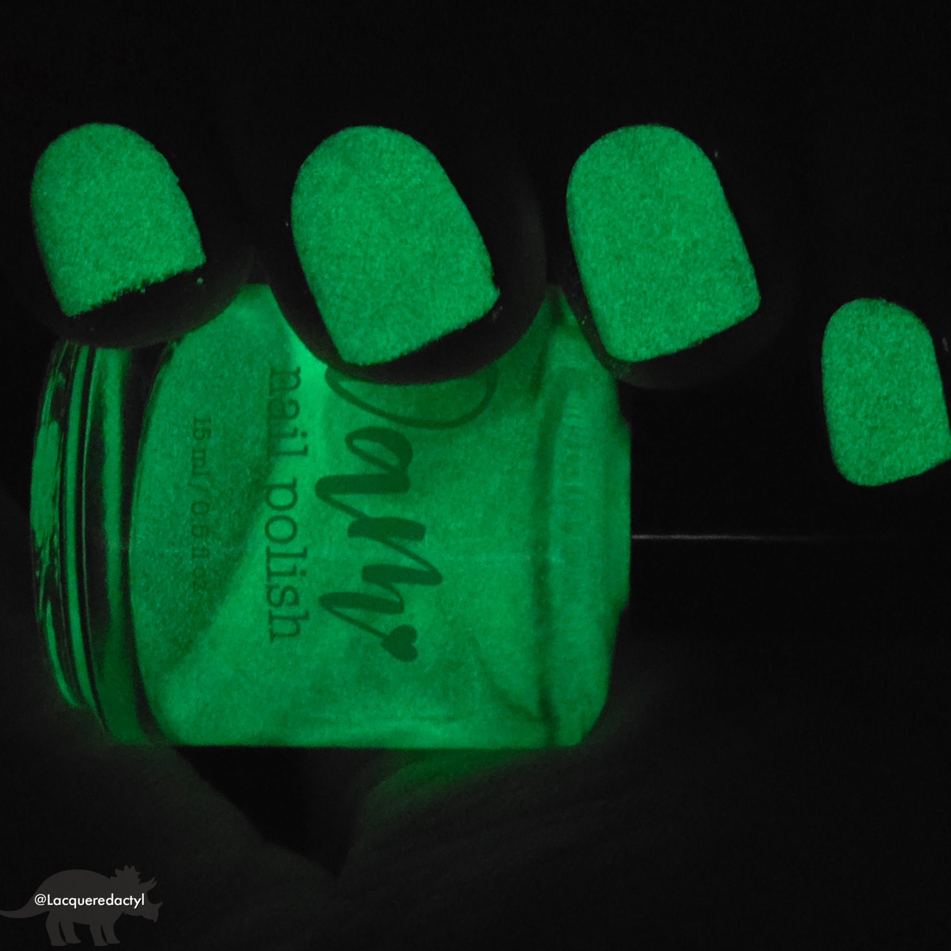 Whatever This Is, Yes. - Green Shimmer Nail Polish - Glow in the Dark Nail Polish - Prugly Polish Pals Facebook Group Custom 2025 - Dam Nail Polish