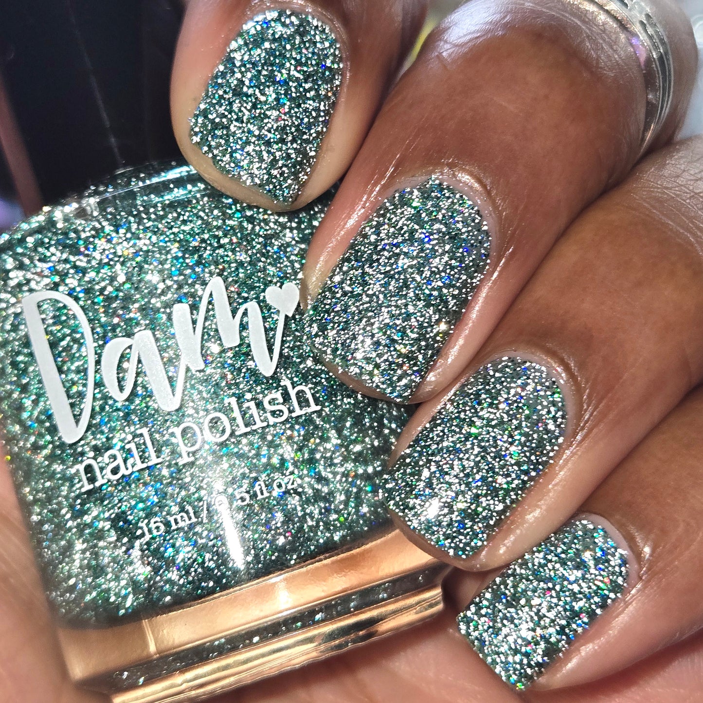 Undying Devotion - Green Nail Polish - Reflective Glitter Nail Polish - Bitten Collection