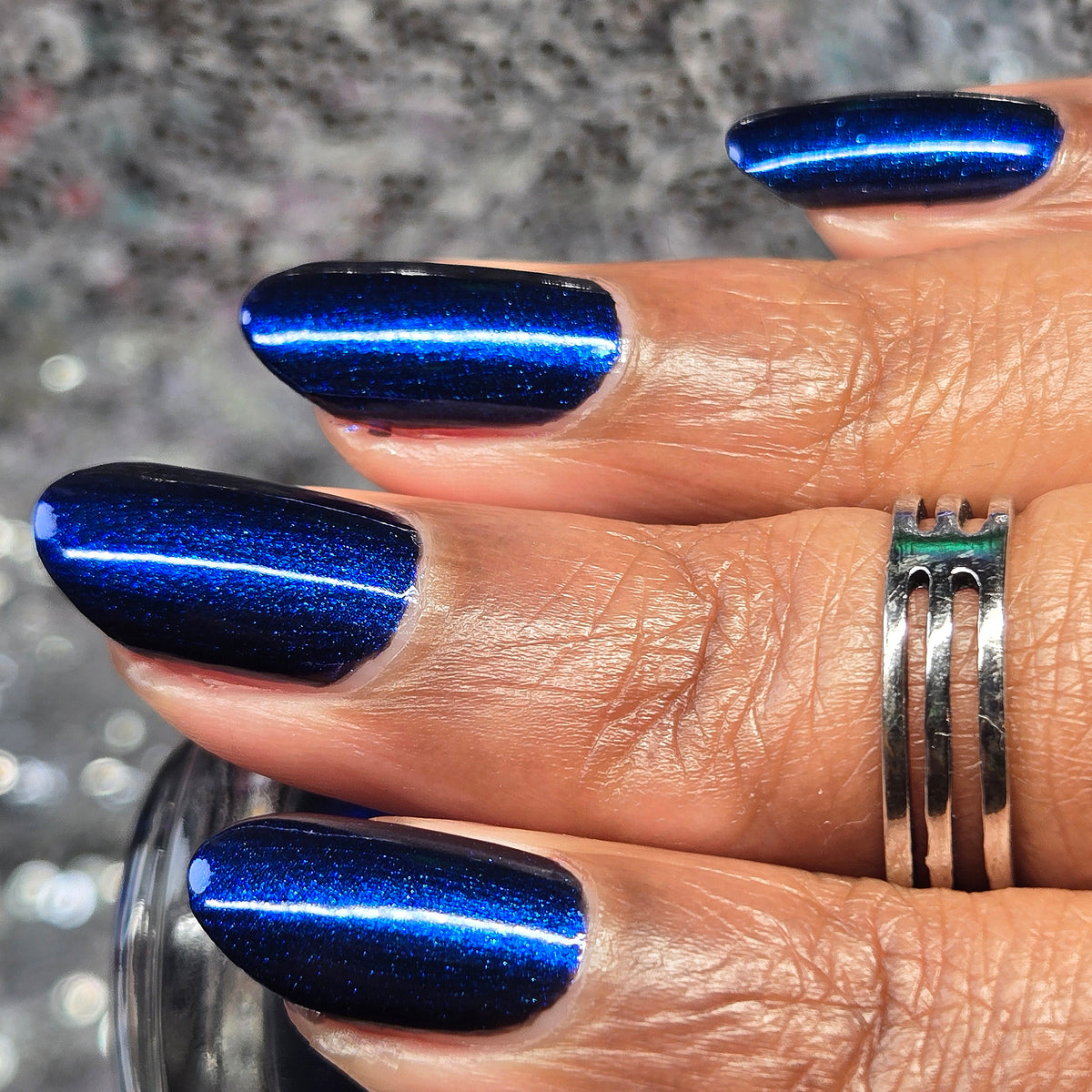 COMING SOON 10/9: Thunderbolt - Black Nail Polish - Shimmer Nail Polish - Polished Jewel Society Facebook Group Exclusive 2026