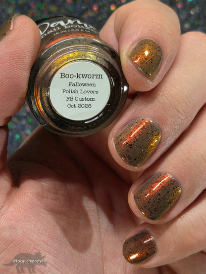 COMING SOON 10/9: Boo-kworm - Gray Nail Polish - Shimmer Nail Polish - Crelly Nail Polish - Falloween Polish Lovers Facebook Group Exclusive 2026