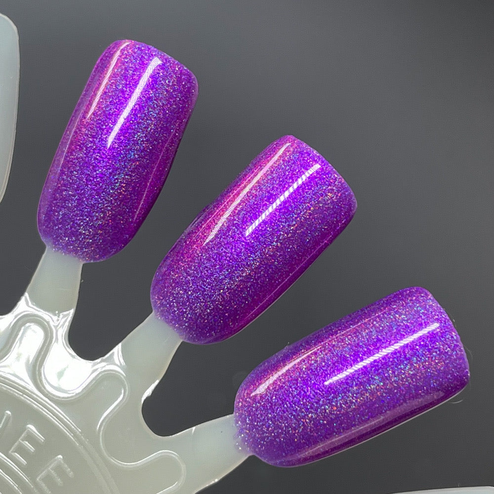 COMING SOON 2/27 NOON ET! PRE ORDER: Sleigh My Name, Sleigh My Name - Purple Nail Polish - Shimmer Nail Polish - Holographic Nail Polish - 12 Dam Days of Polish 2025 - Turnaround time ~5 weeks - Dam Nail Polish