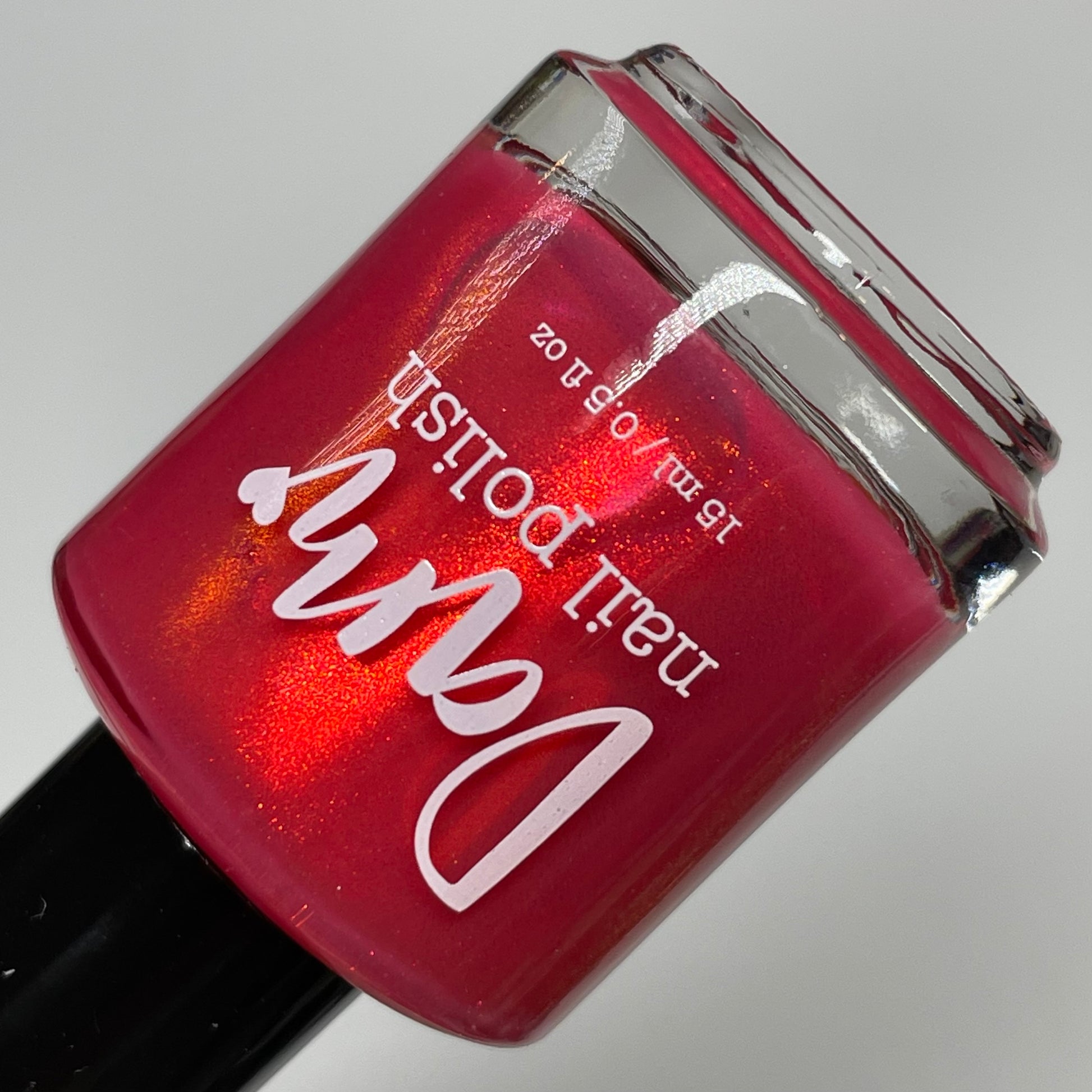 Toadstool for Two - Red Nail Polish - Shimmer Nail Polish - The Secret Fairy Garden - Dam Nail Polish